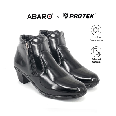 Faux PU Leather Uniform Cadet High Cut Formal Boots Shoes Women PBA631M2 Black PROTEK Faux PU Leather Uniform Cadet High Cut Formal Boots Shoes Women PBA631M2 Black PROTEK